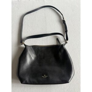 Kate Spade New York Black Pebbled Leather Crossbody Bag Gold Hardware